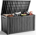 EasyUp 200 Gallon Deck Boxes Resin Large Storage Bins with Lids, Outside Storage Box & Deck Boxes Outdoor Waterproof for Outdoor Use