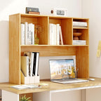 Tangkula Desktop Bookshelf, Countertop Storage Hutch with 4 Shelves for Computer Desk, Desktop 2-Tier Display Rack, Multipurpose Wood Desk Hutch Storage Organizer for Dorm Office Home