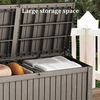 Yardgrace 180 Gallon Outdoor Storage Deck Box - Large Waterproof Resin Bin for Delivery Boxes Outside, Lockable Storage for Patio/Pool Cushions & Tools, UV-Resistant, Granite Grey