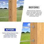 BLIKA 40 Pack Stainless Steel Protector Sleeves for 1/8" Deck Cable Railing, for Wood/Composite Posts, T316 Marine Grade, Cable Railing Protector Sleeves