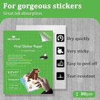 MECOLOUR Clear Sticker Paper for Inkjet Printer -95% Transparent 8.5x11 Inch Vivid Colors, Tear Resistant -20 Sheets