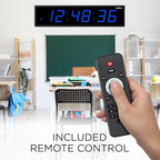 Ivation Huge Oversized 72" Large Digital LED Clock | Big Digital Clock w/Multi-Function Display – Stopwatch, Timer, Alarms, Temp & Date | 6 Brightness Levels, Time Memory & Remote (Blue)