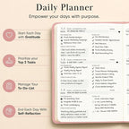 Mantra Planner 2026 Planner, Daily Journal & Gratitude Journal All-In-One with To Do List, Self Care Prompts & Habit Tracker - 7 x 10 - Pink