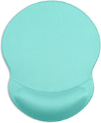 ITNRSIIET Ergonomic Mouse Pad with Gel Wrist Support Small Wrist Rest Smooth Surface Non-Slip PU Base Comfortable Office Supplies Pain Relief, 8.7 x 7.2 inches, Green