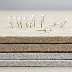 Bulletin Board, 24 x 18 inches Felt Board Decorative Pin Board, Cork Board Alternative for Wall, Foldable Photo Board Self-Adhesive Vision Board Mood Board with 20 Pushpins - Light Gray