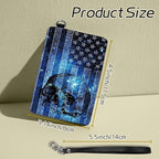 BWEGRHE Small Travel Wallets, Blue Skull Flag Slim Minimalist Front Pocket Wallet with Wristlet, RFID Blocking PU Leather Credit Card Holder with ID Window Change Purse for Men Women
