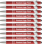 HEYZARDA Personalized Pens with Name Text Logo Custom Ballpoint Pen for Business Office Events with Stylus for Touchscreen 50 Pcs Wine
