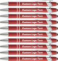 HEYZARDA Personalized Pens with Name Text Logo Custom Ballpoint Pen for Business Office Events with Stylus for Touchscreen 10 Pcs Wine
