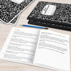 Rosmonde 50 Pack Bulk Composition Notebooks College Ruled, 200 Pages (100 Sheets), 9-3/4 x 7-1/2, Black Marble Hard Cover, Bulk School Supplies, Bulk Notebooks for School, Bulk College Ruled Notebook