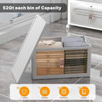 UAMFURI Extra Large Stackable Storage Bins with Lids & Wheels & Door, 416QT-52QT/13GAL*8Pack Foldable Collapsible Closet Organizers, Plastic containers drawers for bedroom Dorm