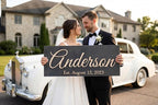Custom Family Name Sign | Personalized Wooden Wedding Gift | Rustic Last Name Wood Plaque | Established Date Sign |Аnniversаrу (Brown Style)