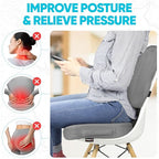 FORTEM Seat Cushion, Office Chair Cushion, Lumbar Support Pillow for Office Chair, Memory Foam Sciatica Coccyx Tailbone Pressure Pain Relief, Car Sitting Pad, Washable Non Slip