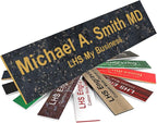 Engraved Custom Door Plate Charcoal Marble Pattern Plastic Office Door Sign with Gold Letters - Made in USA 2x10 S6