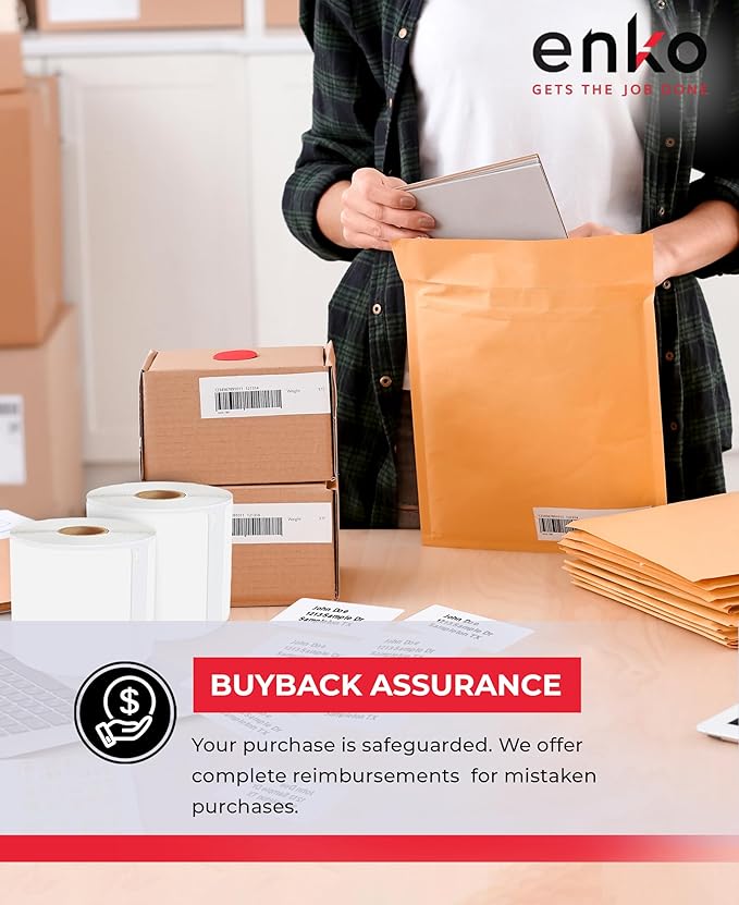 enKo (48 Rolls, 14,400 Labels) Address, Shipping & Barcode Labels 30256 (2-5/16 x 4") Compatible for Dymo LabelWriter