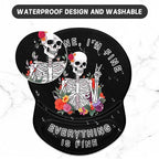 ITNRSIIET Ergonomic Mouse Pad with Gel Wrist Support Small Wrist Rest Smooth Surface Non-Slip PU Base Comfortable Office Supplies Pain Relief, 8.7 x 7.2 inches, Flower Skull