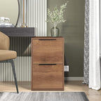 FATIGOS Wooden 2 Drawer File Cabinet, Wood Vertical Filing Cabinet Fits Hanging Files Letter Size for Home Office, Walnut