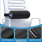 QUTOOL Lumbar Roll, Lumbar Support Pillow for Office Chair with Non-Slip Wider Strap, Back Pain Relief & Posture Improvement, Washable Cover, Office Desk & Car Accessories, Medium Soft