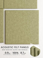Bumusty Large Cork Board 47"x35" Alternative - 12 Pack Felt Wall Tiles with 70 Safe Removable Adhesive Tabs, 30 Pushpins, Cork Boards for Walls Pin Board Bulletin Board Office Decor (Olive Green)