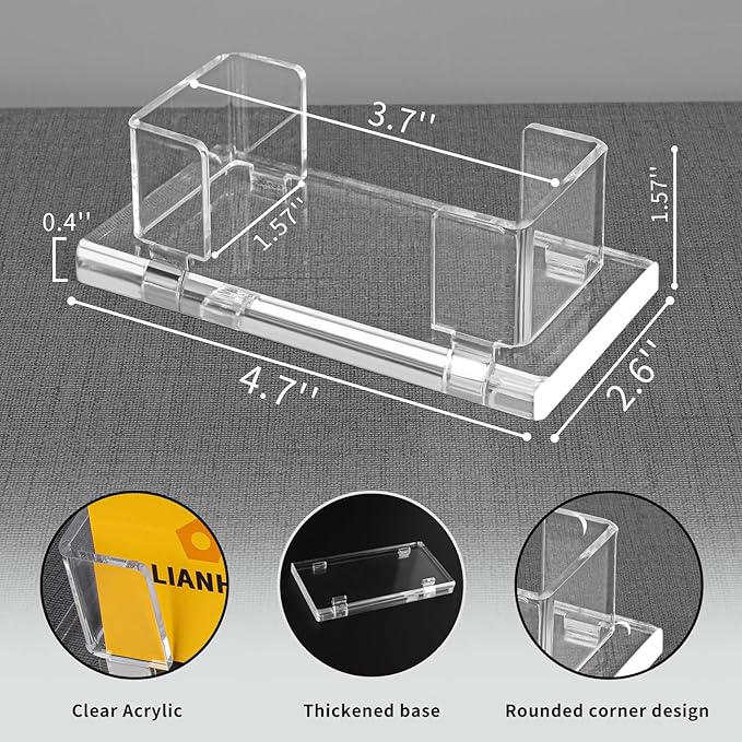 2Pack Acrylic Business Card Holder Enlarged Holds 120 Cards for Office/Exhibition/Restaurant Desk/Counter Display Name Card Organizer Stand