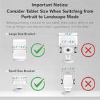 EHO iPad Stand, 360° Rotating Commercial Tablet Stand, Retail Kiosk, 6"-13"(Screen) Adapter Universal Tablet Clamp Holder for iPad, iPadAir, iPadMini, Microsoft Surface, Most Tablets - White