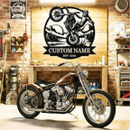 Custom Motorcycle Metal Signs Personalized Dirt Biker Name Sign Custom Garage Decor Motorbikes Wall Art Decor Motorcycle Sign Men Room Decorate Gifts for Men Husband Rider