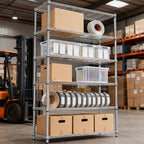 M MZG 6 Tiers Shelf 2100 lbs Steel Storage Shelving Utility Shelving Unit Steel Organizer Wire Rack for Home,Kitchen,Office,Garage Chrome 17.7" D x 47.2" W x 82.4" H