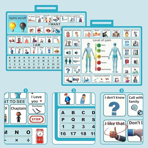 2 Pcs 15''x 11''Nonverbal Communication Board,for Patient、Stroke Therapy Equipment for Adults、AAC Device for Autism、Communication Device for Nonverbal People