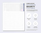 Business Voucher Check Stock - 500 Sheets, Check on Top, Steel Blue Pinstripe