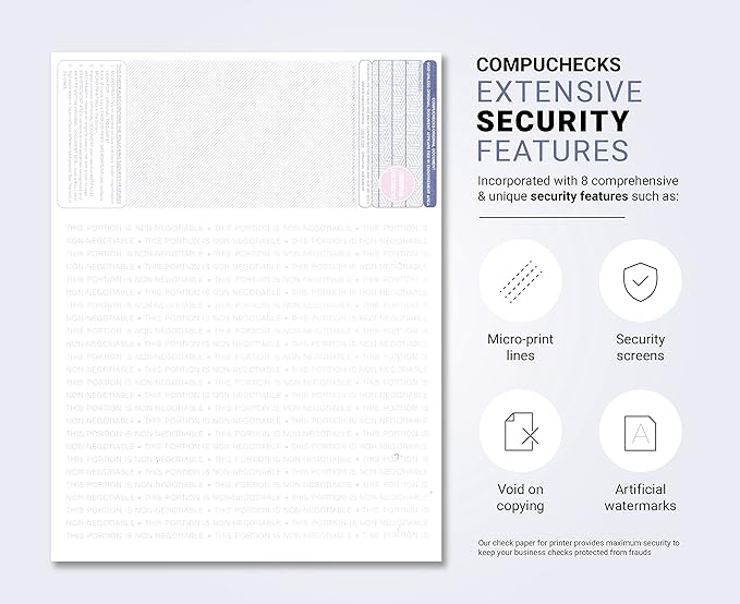 Business Voucher Check Stock - 500 Sheets, Check on Top, Brown Diamond