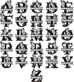 Personalized Custom Letter Name metal Signs,Custom Black Letter Monogram Wall Art Decor,Metal Signs Plaques Outdoor wall Decorative Signage (B)