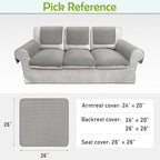 Couch Arm Covers, Sofa Arm Covers, Waterproof Armrest Covers for Sofa, Armchair, Loveseat, Non-Slip Recliner Arm Covers, Sofa Headrest Covers, Arm Chair Covers Set of 2 (Gray, 26"×26")