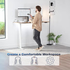 VIVO Electric 60 x 30 in Standing Desk, Memory Height Adjustment, 1B Series, Holds 220 lbs, Reclaimed Wood Top White Frame, DESK-KIT-1W6P-30