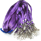 Beebel Purple Lanyard Bulk Lanyards for Id Badges Flat Lanyard with Badge Clip Swivel Hook 50 Pack