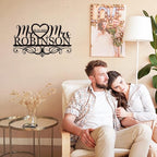 Personalized Anniversary Wedding Gift Custom Last Name Metal Sign Family Name Sign Custom Last Name Metal Sign Monogram Wall Decor Personalized Name Sign for Home