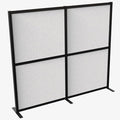 VIVO Modular Wall System, 2 PET Panels, Modern Professional Office Cubicle Dividers, Freestanding Privacy-Screen, 66 inches High, Light Gray, Black Frame, PP-MWS63B