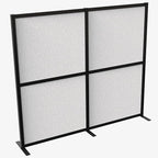 VIVO Modular Wall System, 2 PET Panels, Modern Professional Office Cubicle Dividers, Freestanding Privacy-Screen, 66 inches High, Light Gray, Black Frame, PP-MWS63B
