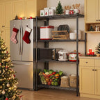 M MZG 1400 lbs 4 Tier Storage Rack Metal Wire Shelving Unit, Storage Standing Household Shelf Organizer for Kitchen Pantry Closet Garage Basement Utility Room, Black 15.8" D x 45.3" W x 59.4" H