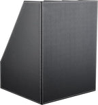KINGFOM Desktop Wooden Leatherette Magazine File Holder-Organizer-3 Compartment Stand Rack-Papers Storage Box (black)