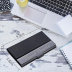 Taikuri Custom Business Card Holder Personalized Engraved Leather Business Card Case Holder Customized Your Text/Logo for Women/Men as Business/Unique Gift