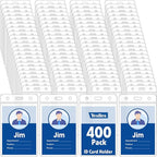 400 Pcs Vertical Badge Holders, Waterproof ID Badge Holder, Clear ID Card Holder with Resealable Zip for Proximity Cards, RFID, Credit Cards