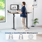 VIVO Electric 63 x 32 in Rustic Standing Desk, Memory Height Adjustment, 1B Series, Holds 220 lbs, Vintage Brown Top Black Frame, DESK-KIT-1B1N