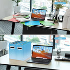 Oterri Cardboard File Organizer Box for Hanging File Folders Letter Size,File Box for Computer Desk,File Cabinet,Working Home,Office,Classroom (Gradient Light Blue, Letter Size - 2 Packs)