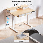 Kingant 40 x 24 Inch Electric Standing Desk with 4 Drawers, Height Adjustable Sit to Stand Computer Desk with Storage Shelf and C-Clamp Mount Compatibility for Home Office, Nature