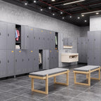SUPEER Metal Locker for Employees with Combination Locks,Metal Lockers with Business Card Holder and 18 Hooks for School Garage Office Gym Home,Assembly Required,Dark Grey