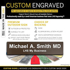 Door Name Plate Personalized for Office Brown Plastic Name Plate with White Letters - Made in USA 2x4 B25