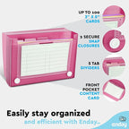 3" X 5" Index Card Case Holds 100 Cards Includes Business Card/Index Holder and 5 Tab Dividers Comes in Assorted Color – (Pack of 4) By (Emraw)