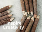 BSIRI Wooden Pencils Rustic Bark Twig Natural Wood Pencil 12 Pack 5 Inch for Kids Classroom Woodland Party Favors Camping Day Decorations Camp Themed Supplies Novelty Gifts
