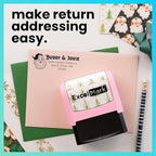 ExcelMark Address Stamp - Custom Return Address Stamp with Elegant Designs, Vibrant Colors & Patterns – Perfect for Mail, Invitations & Gifts (Holiday)