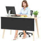 EcoBrisa 48" Under Desk Privacy Panel Self-Adhesive Modesty Panel Stand Up Desk Modesty Panel for Home Office or Standing Workstation, Black
