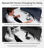 Gumosh Qi2.2 Charging Station for Apple, 25W 3 in 1 Magsafe Charger Stand with Active Cooling Fan, Magnetic Wireless Charger for iPhone 17/16/15/14/13/12, Apple Watch, AirPods (with 45W Adapter)